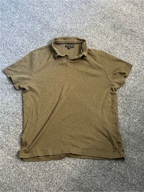 Banana Republic Men's Olive Green Polo Shirt, 100% Cotton, XL